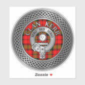 Clan Kerr Wappen & Tartan Knot Aufkleber (Blatt)