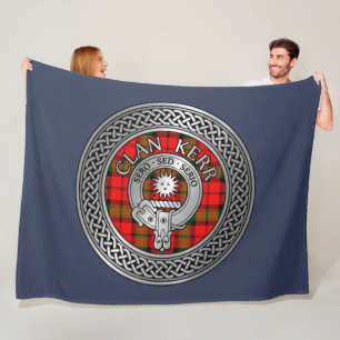 Clan Kerr Wappen & Tartan Knot Fleecedecke