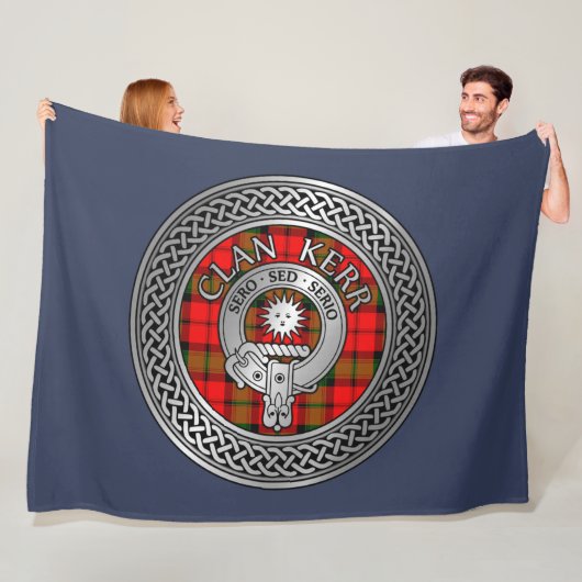 Clan Kerr Wappen & Tartan Knot Fleecedecke (Beispiel)