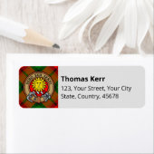 Clan Kerr Wappen über Tartan (Insitu)