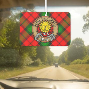 Clan Kerr Wappen über Tartan Autolufterfrischer