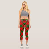 Clan Kerr Wappen über Tartan Capri Leggings (Vorderseite)