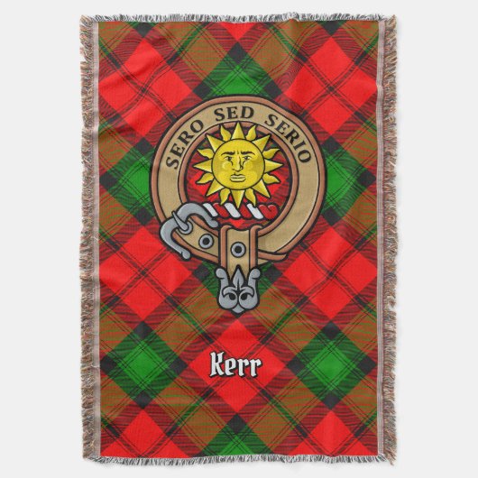 Clan Kerr-Wappen über Tartan Decke (Vorderseite Vertikal)