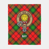 Clan Kerr Wappen über Tartan Fleecedecke (Vorderseite)