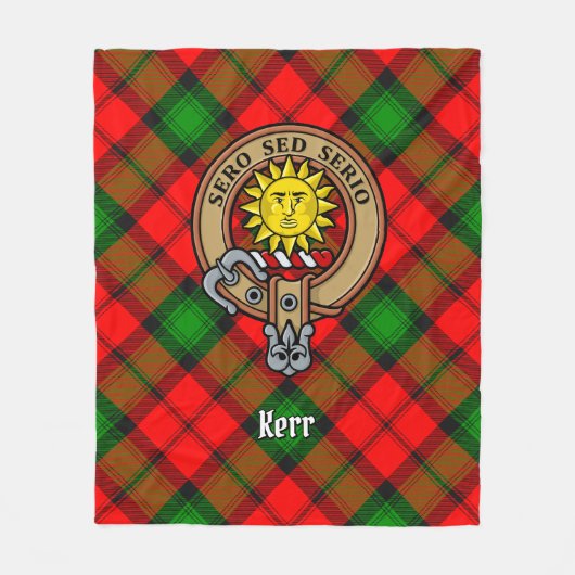 Clan Kerr Wappen über Tartan Fleecedecke (Vorderseite)