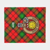 Clan Kerr Wappen über Tartan Fleecedecke (Vorderseite (Horizontal))
