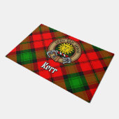 Clan Kerr Wappen über Tartan Fußmatte (Schrägansicht)