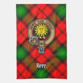 Clan Kerr Wappen über Tartan Geschirrtuch (Vertikal)