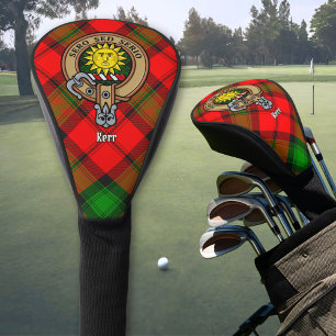 Clan Kerr Wappen über Tartan Golf Headcover