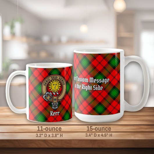 Clan Kerr Wappen über Tartan Kaffeetasse