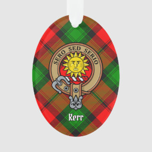 Clan Kerr Wappen über Tartan Ornament