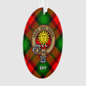 Clan Kerr Wappen über Tartan Ornament (Vorderseite)
