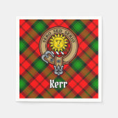 Clan Kerr Wappen über Tartan Serviette (Vorderseite)