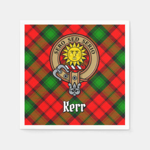 Clan Kerr Wappen über Tartan Serviette