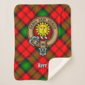 Clan Kerr Wappen über Tartan Sherpadecke (Vorderseite)