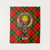 Clan Kerr Wappen über Tartan Wandteppich (Vorderseite)