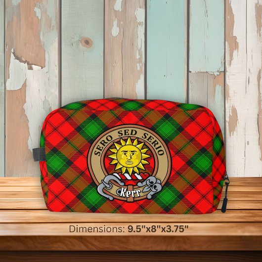 Clan Kerr Wappen über Tartan Waschbeutel
