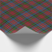 Clan Kidd schottischer roter grün-blauer Tartan Geschenkpapier (Ecke)