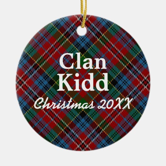 Clan Kidd Scottish Tartan Keramikornament (Vorne)