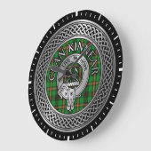 Clan Kinnear Crest & Tartan Knot Große Wanduhr (Winkel)