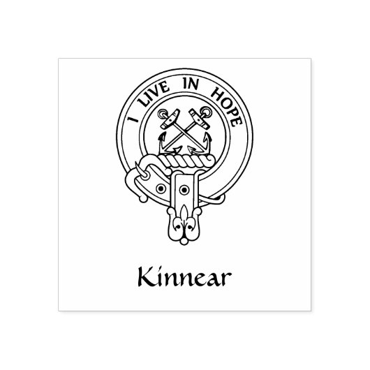 Clan Kinnear Wappen Gummistempel (Prägung)
