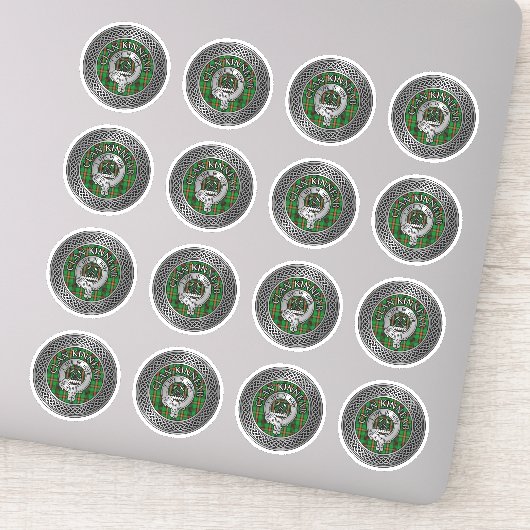 Clan Kinnear Wappen & Tartan Knot Aufkleber (Detail)