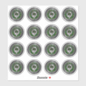 Clan Kinnear Wappen & Tartan Knot Aufkleber (Blatt)