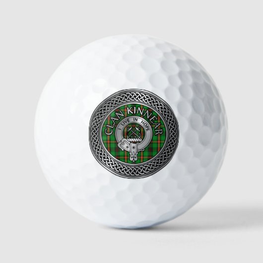 Clan Kinnear Wappen & Tartan Knot Golfball (Vorderseite)