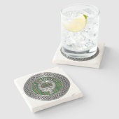 Clan Kinnear Wappen & Tartan Knot Steinuntersetzer (Seitenansicht)