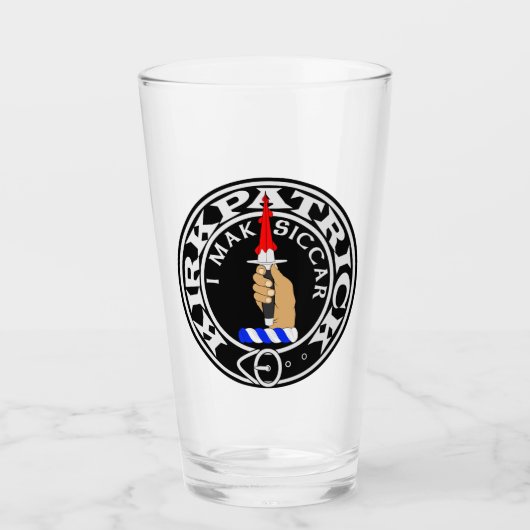 Clan Kirkpatrick "I MAK SICCAR" 16oz Glass Tumbler (Vorderseite)