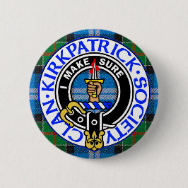 Clan Kirkpatrick Society tartan badge  Button
