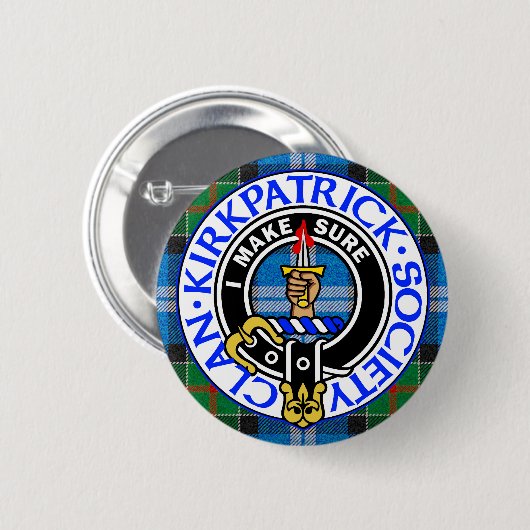 Clan Kirkpatrick Society tartan badge Button (Vorne & Hinten)