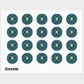 Clan Kirkpatrick Tartan Runder Aufkleber (Blatt)