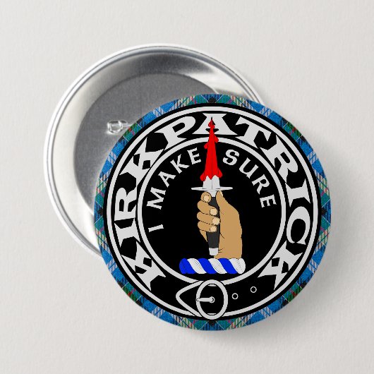 CLAN KIRKPATRICK WAPPEN BUTTON (Vorne & Hinten)