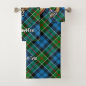Clan Kirkpatrick Wappen über Tartan Badhandtuch Set (Insitu)