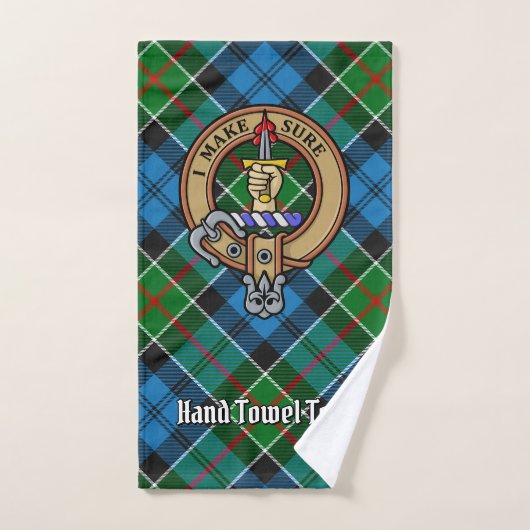 Clan Kirkpatrick Wappen über Tartan Badhandtuch Set (Handtuch)