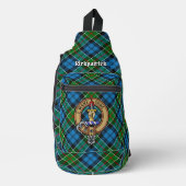 Clan Kirkpatrick-Wappen über Tartan Crossbody Bag (Vorderseite)