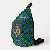 Clan Kirkpatrick-Wappen über Tartan Crossbody Bag (Rechte Ecke)