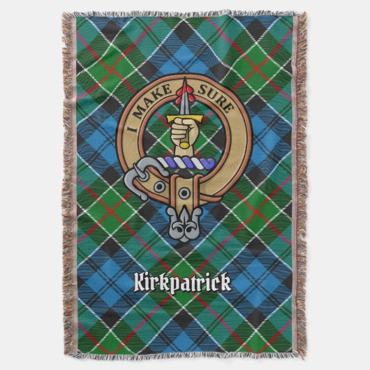 Clan Kirkpatrick-Wappen über Tartan Decke (Vorderseite Vertikal)