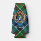Clan Kirkpatrick Wappen über Tartan Flaschenkühler (Vorderseite)