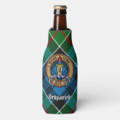 Clan Kirkpatrick Wappen über Tartan Flaschenkühler (Flaschenvorderseite)