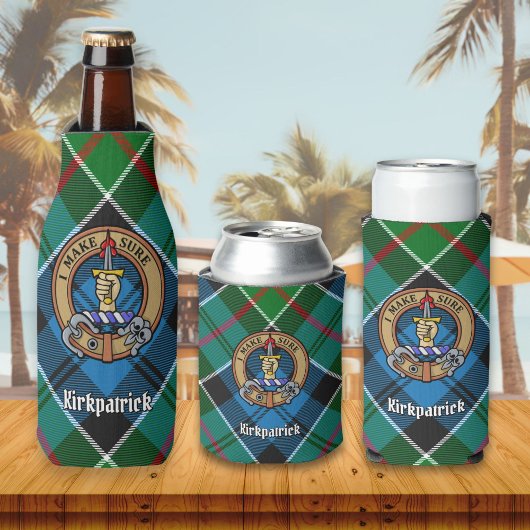 Clan Kirkpatrick Wappen über Tartan Flaschenkühler