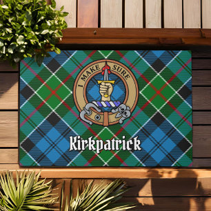 Clan Kirkpatrick Wappen über Tartan Fußmatte