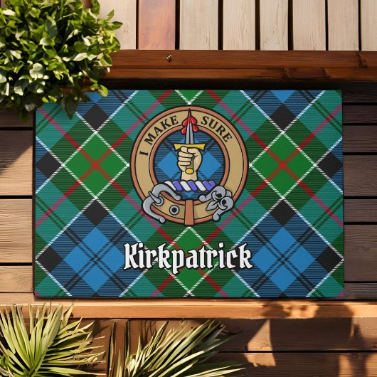 Clan Kirkpatrick Wappen über Tartan Fußmatte