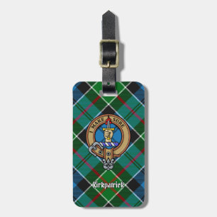 Clan Kirkpatrick Wappen über Tartan Gepäckanhänger