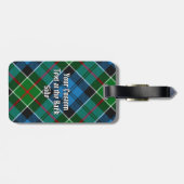 Clan Kirkpatrick Wappen über Tartan Gepäckanhänger (Rückseite horizontal)