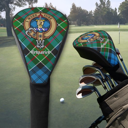 Clan Kirkpatrick Wappen über Tartan Golf Headcover