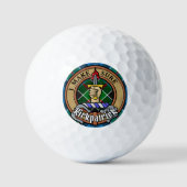 Clan Kirkpatrick Wappen über Tartan Golfball (Vorderseite)