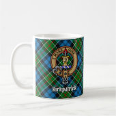 Clan Kirkpatrick Wappen über Tartan Kaffeetasse (Links)