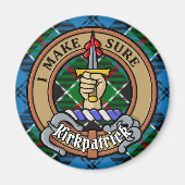 Clan Kirkpatrick Wappen über Tartan Magnet (Vorne)